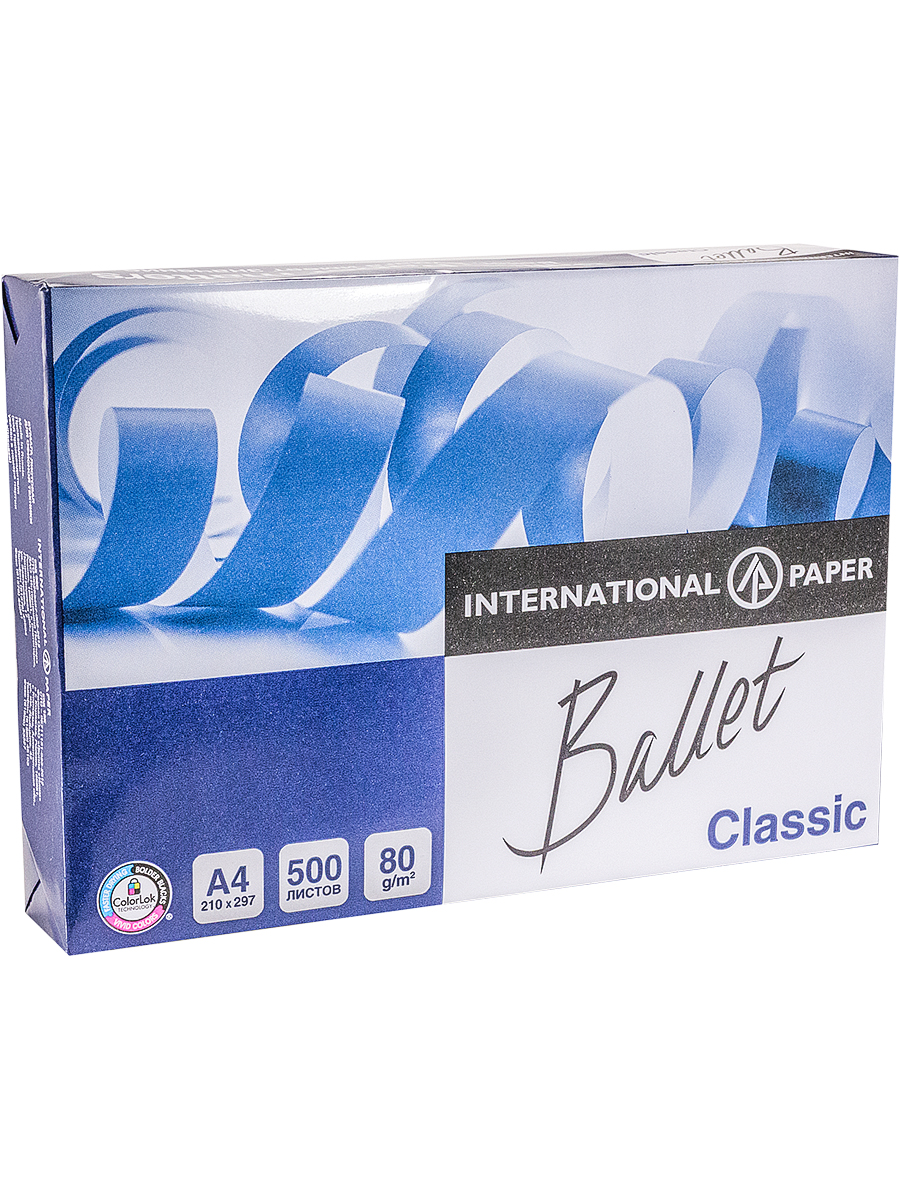 Бумага А4 500 лист/уп 80 г/м2 BALLET БЕЛАЯ INTERNATIONAL PAPER в Москве ...